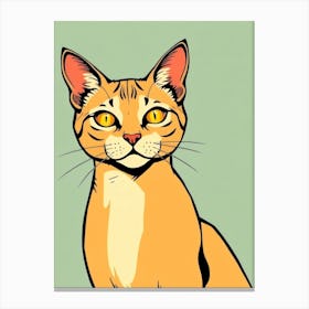 Cat Illustration in Cartoon Style Canvas Print