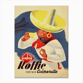 Kofia - coffee vintage poster, coffee poster Canvas Print