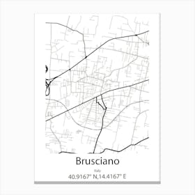 Brusciano,Italy Minimalist Map Canvas Print