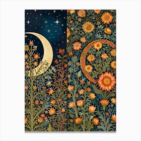 William Morris Moon And Flowers 34 Canvas Print