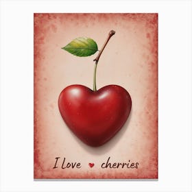 I Love Cherries Canvas Print