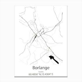 Borlange,Sweden Minimalist Map Canvas Print