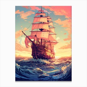 Sailing Ship In The Ocean 3 Canvas Print