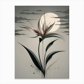 Flower In The Moonlight Canvas Print