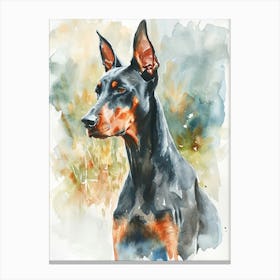 Doberman Pinscher Watercolor Painting 1 Canvas Print