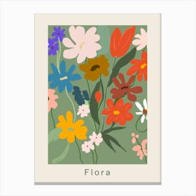 Flora Colorful Flowers Canvas Print