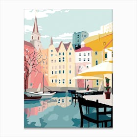 Helsinki, Finland, Flat Pastels Tones Illustration 4 Canvas Print