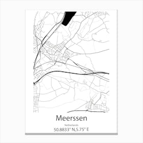 Meerssen,Netherlands Minimalist Map Canvas Print