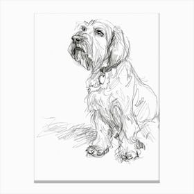 Grand Basset Griffon Vendeen Dog Charcoal Line 1 Canvas Print
