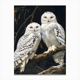 Snowy Owls 4 Canvas Print