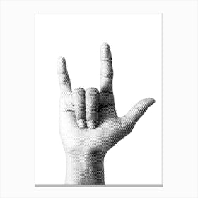 Rock Hand Sign Canvas Print