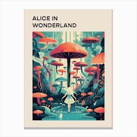 Alice In Wonderland Retro Poster 3 Canvas Print