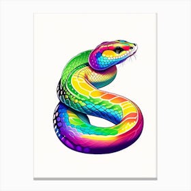 Brazilian Rainbow Boa Tattoo Style Canvas Print