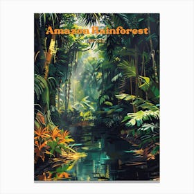 Amazon Rainforest Jungle Art Illustration Canvas Print