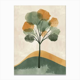 Alder Tree Minimal Japandi Illustration 3 Canvas Print