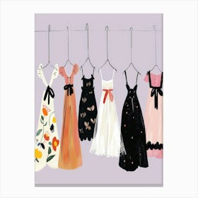 Dresses On Hangers Canvas Print