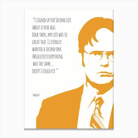 Dwight Schrute Quotes 9 Canvas Print