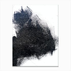 Black Ink Splatter. Abstract black paint background. Canvas Print