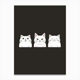 Three White Cats Canvas Print