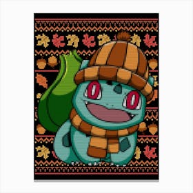 Fall Bulbasaur Sweater Canvas Print