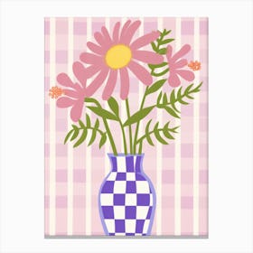 Wild Flowers Lilac Tones In Vase 2 Canvas Print