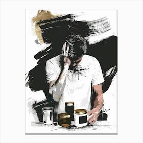 Man With A Bottle Canvas Print