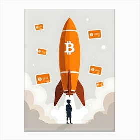 Bitcoin Rocket 4 Canvas Print