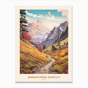 Annapurna Circuit Nepal 3 Hike Poster Canvas Print