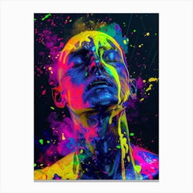 Color Splashed Face Canvas Print