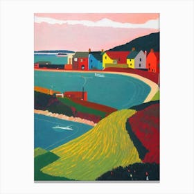 Cemaes Bay, Anglesey, Wales Hockney Style Canvas Print