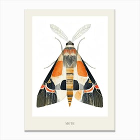 Colourful Insect Illustration Moth 48 Poster Canvas Print