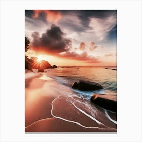 Sunset On The Beach 932 Canvas Print