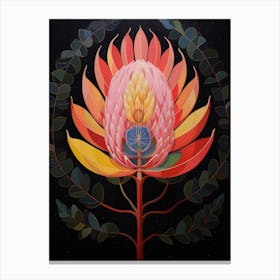 Protea 1 Hilma Af Klint Inspired Flower Illustration Canvas Print