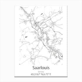 Saarlouis,Germany Minimalist Map Toile