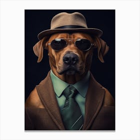 Gangster Dog Rhodesian Ridgeback Canvas Print