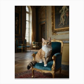 Cat Sitting In A Chair Canvas Print