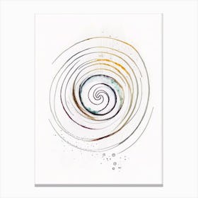 Spiral Symbol Minimal Watercolour Canvas Print