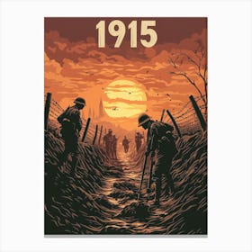 Aihrgdesign A Vintage Poster Depicting Soldiers In The Trench F013b51c 88b4 45ae B301 206236cd6ae1 0 Canvas Print