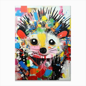 Wildlife Abstractions: Hedgehog Graffiti Canvas Print