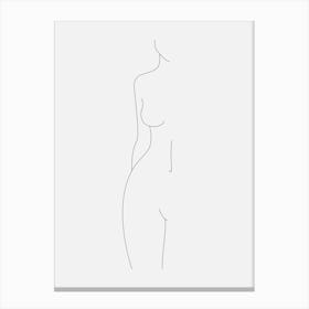 Half Woman Body Contemporary Canvas Line Art Print