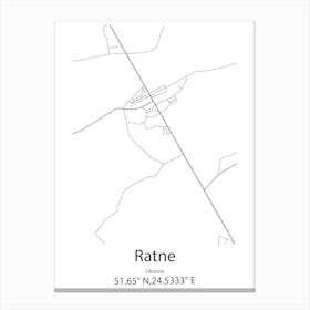 Ratne,Ukraine Minimalist Map Canvas Print