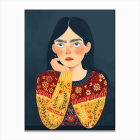 Illustration Of A Girl Canvas Print