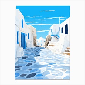Greek Village In Winter Canvas Print