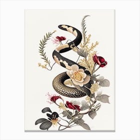 Red Spotted Snake Gold And Black Canvas Print