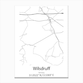 Wilsdruff,Germany Minimalist Map Canvas Print