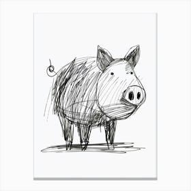 B&W Pig Canvas Print