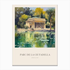 Parc De La Ciutadella Barcelona Spain Vintage Cezanne Inspired Poster Canvas Print