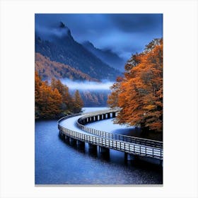 Bridge Over A Lake Canvas Print