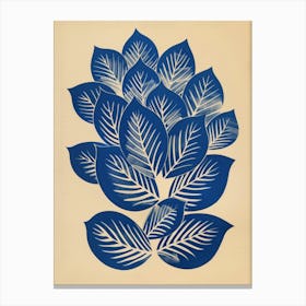 'Blue Leaves' 7 Canvas Print