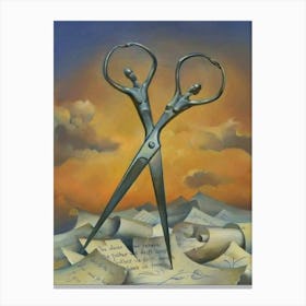 Scissors By Salvador Dali Canvas Print